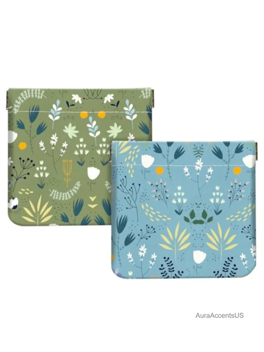 2Pcs PU Leather Squeeze Coin Purse Pouch Mini Bag Wallet